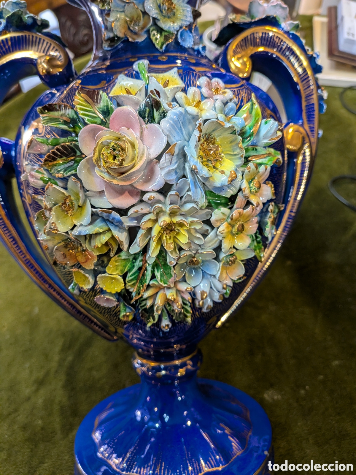 Antig&uuml;edades: Jarron en porcelana esmaltada, rococo. REF-9871 - Foto 7