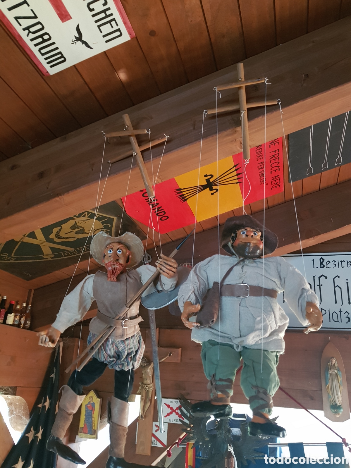 Antig&uuml;edades: ANTIGUA PAREJA DE MARIONETA DE DON QUIJOTE Y SANCHO