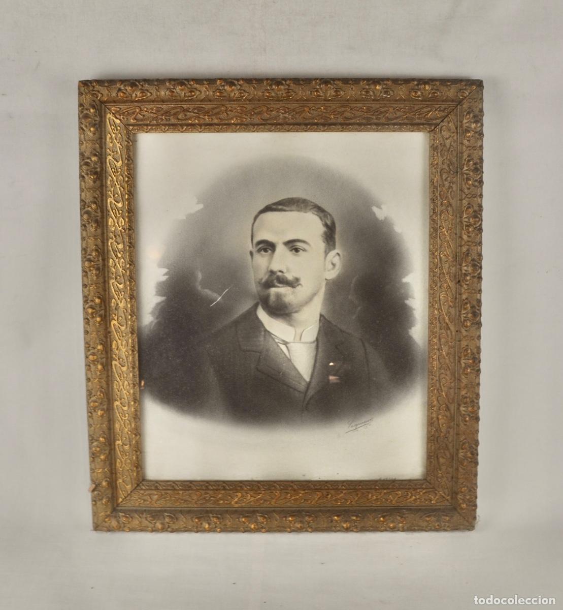 Antig&uuml;edades: Cuadro fotograf&iacute;a se&ntilde;or con perilla