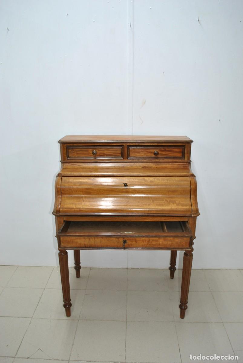 Antig&uuml;edades: Mueble escritorio bureau con persiana - Foto 8