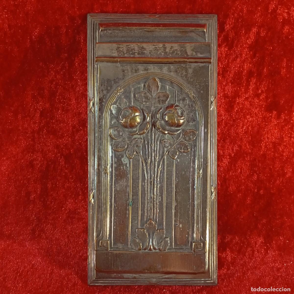 Antig&uuml;edades: ANTIGUO BLOC DE NOTAS - METAL PLATEADO - ESTILO MODERNISTA - 150 X 75 MM / 4377