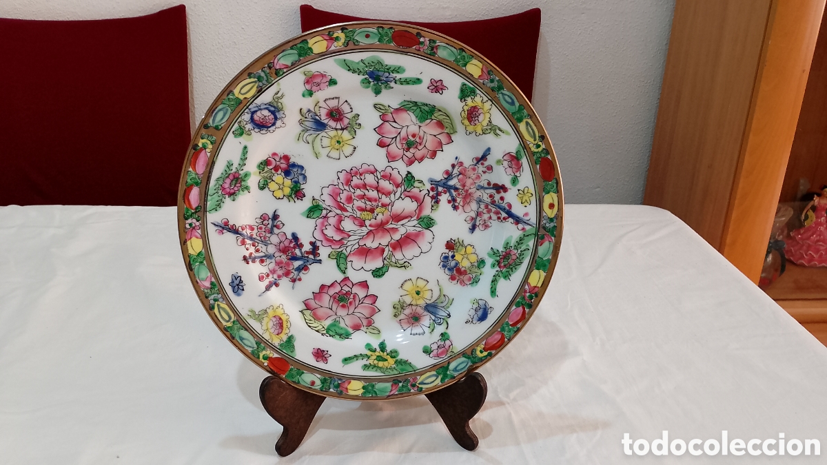 Antiguidades: Bonito plato chino Macao antiguo