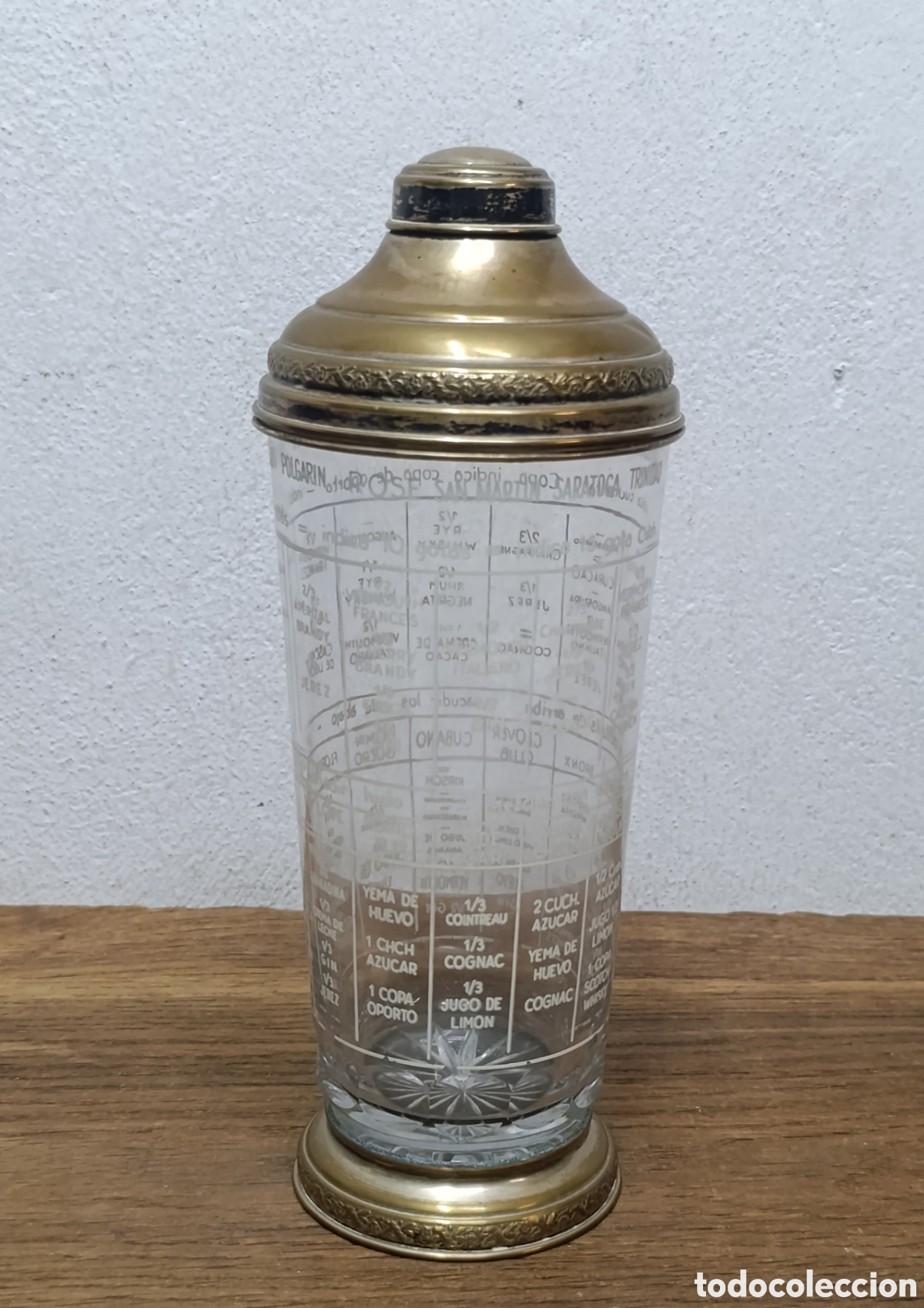 Antig&uuml;edades: ANTIGUA, RARA Y ESCASA COCTELERA ART DEC&Oacute;, DE CRISTAL SOPLADO Y METAL, A&Ntilde;OS 40.