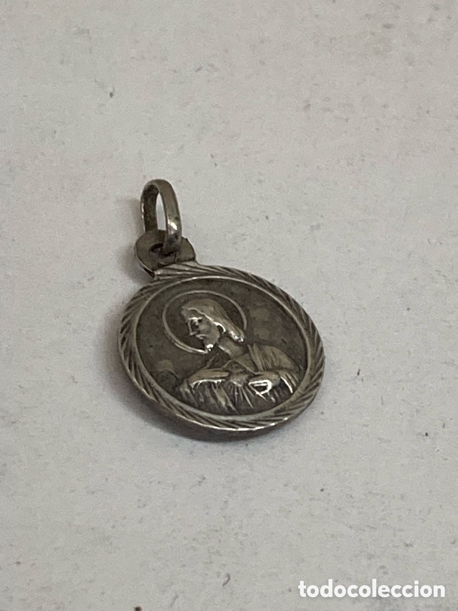 Antiguidades: Medalla de plata religiosa C592