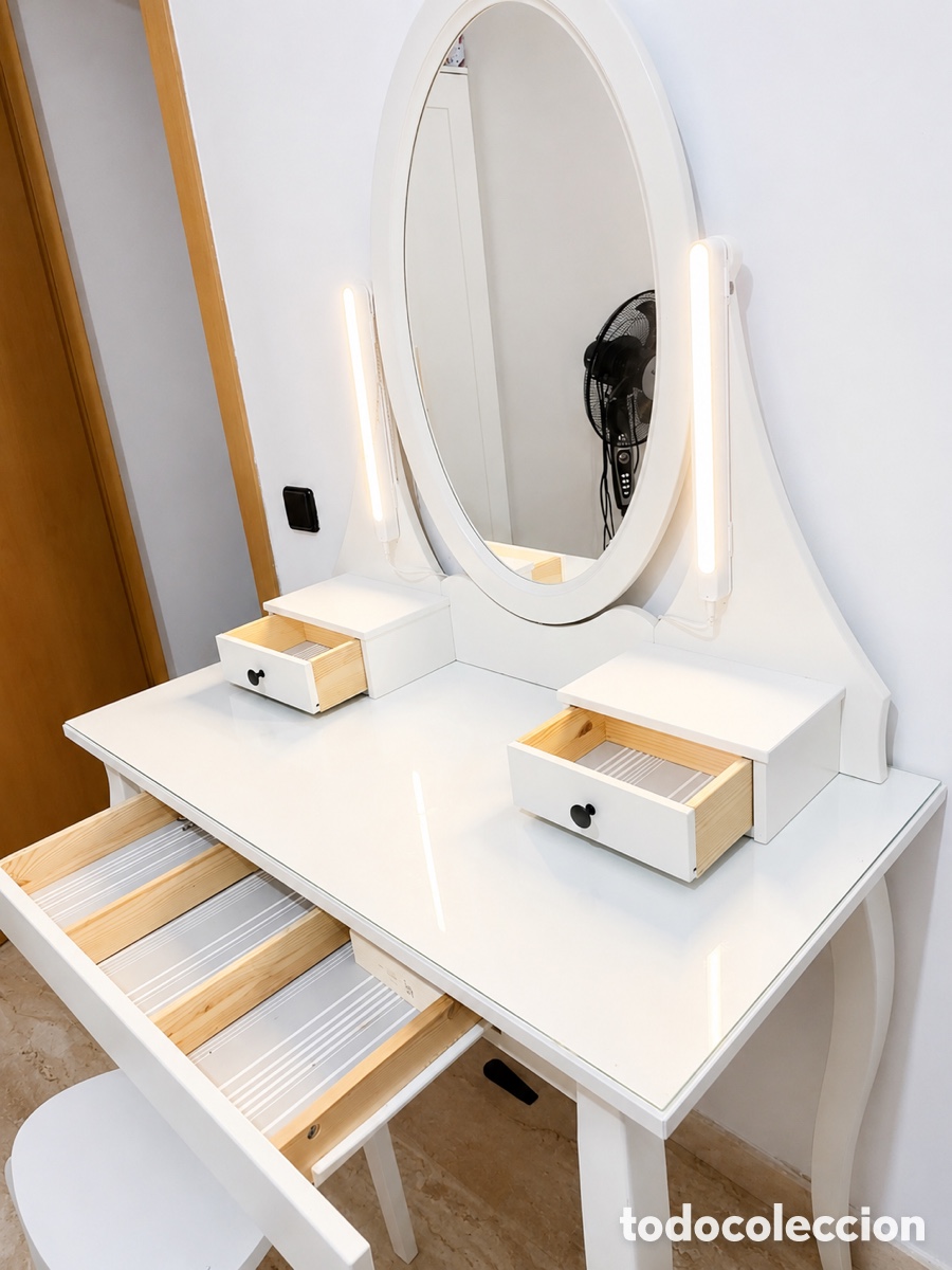 Antig&uuml;edades: HEMNES Tocador IKEA blanco con espejo y taburete&rdquo; - Foto 2