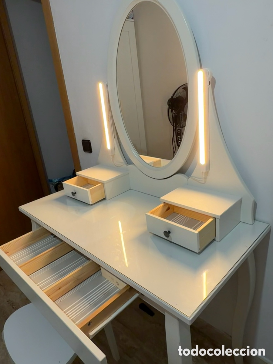 Antig&uuml;edades: HEMNES Tocador IKEA blanco con espejo y taburete&rdquo; - Foto 5