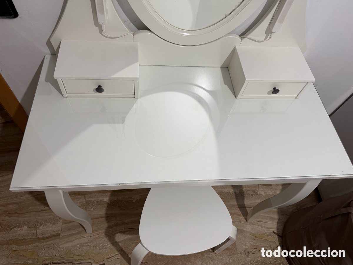 Antig&uuml;edades: HEMNES Tocador IKEA blanco con espejo y taburete&rdquo; - Foto 6