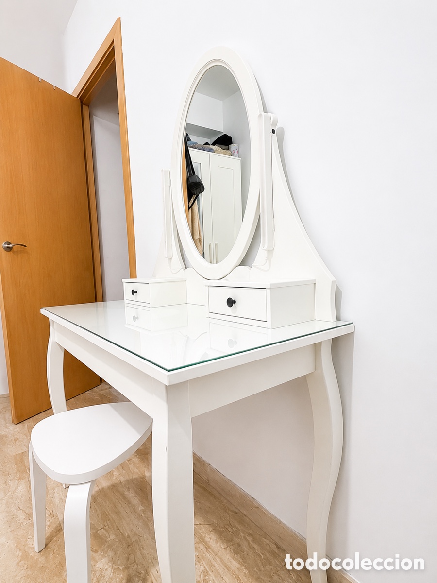 Antig&uuml;edades: HEMNES Tocador IKEA blanco con espejo y taburete&rdquo; - Foto 1
