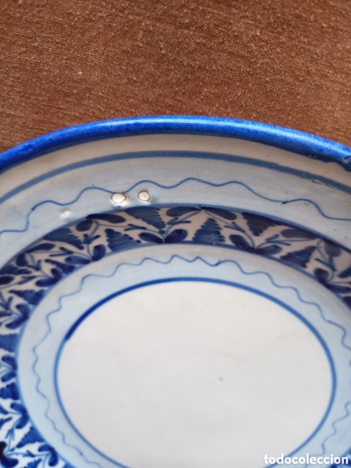 Antig&uuml;edades: Plato Manises decoraci&oacute;n en azules - Foto 3