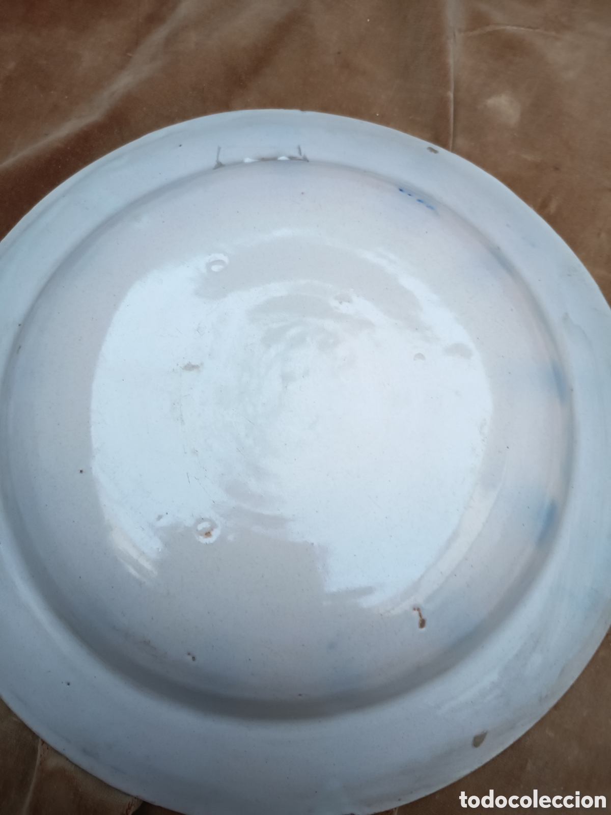 Antig&uuml;edades: Plato Manises decoraci&oacute;n azul con flechas - Foto 4