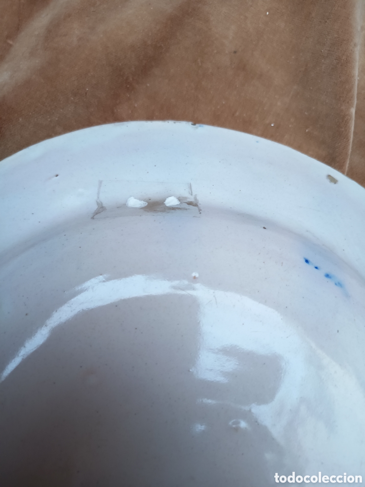 Antig&uuml;edades: Plato Manises decoraci&oacute;n azul con flechas - Foto 5