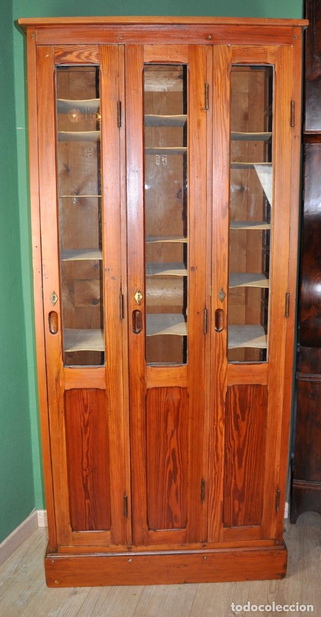 Antig&uuml;edades: Mueble archivador franc&eacute;s en pino tea