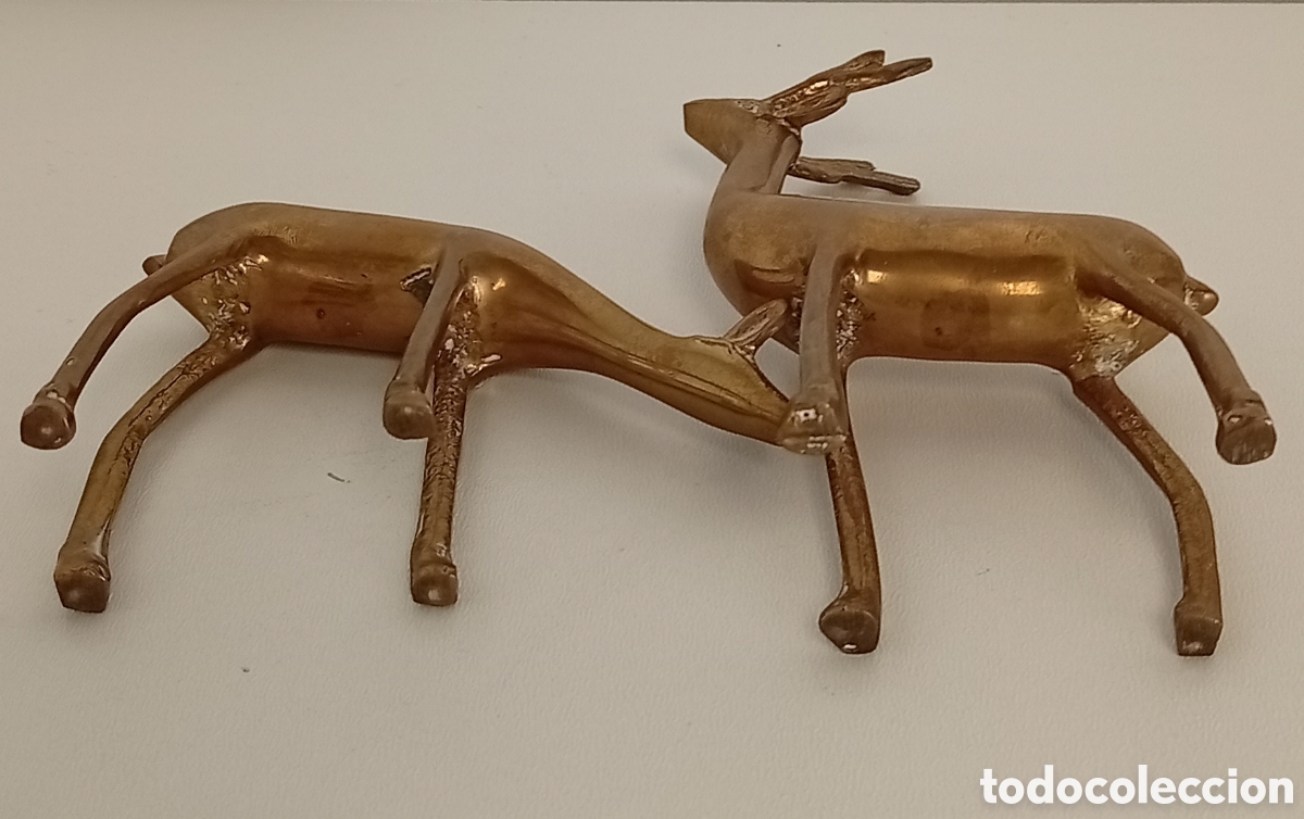 Antig&uuml;edades: .FIGURAS PAREJA CIERVOS BRONCE - Foto 3