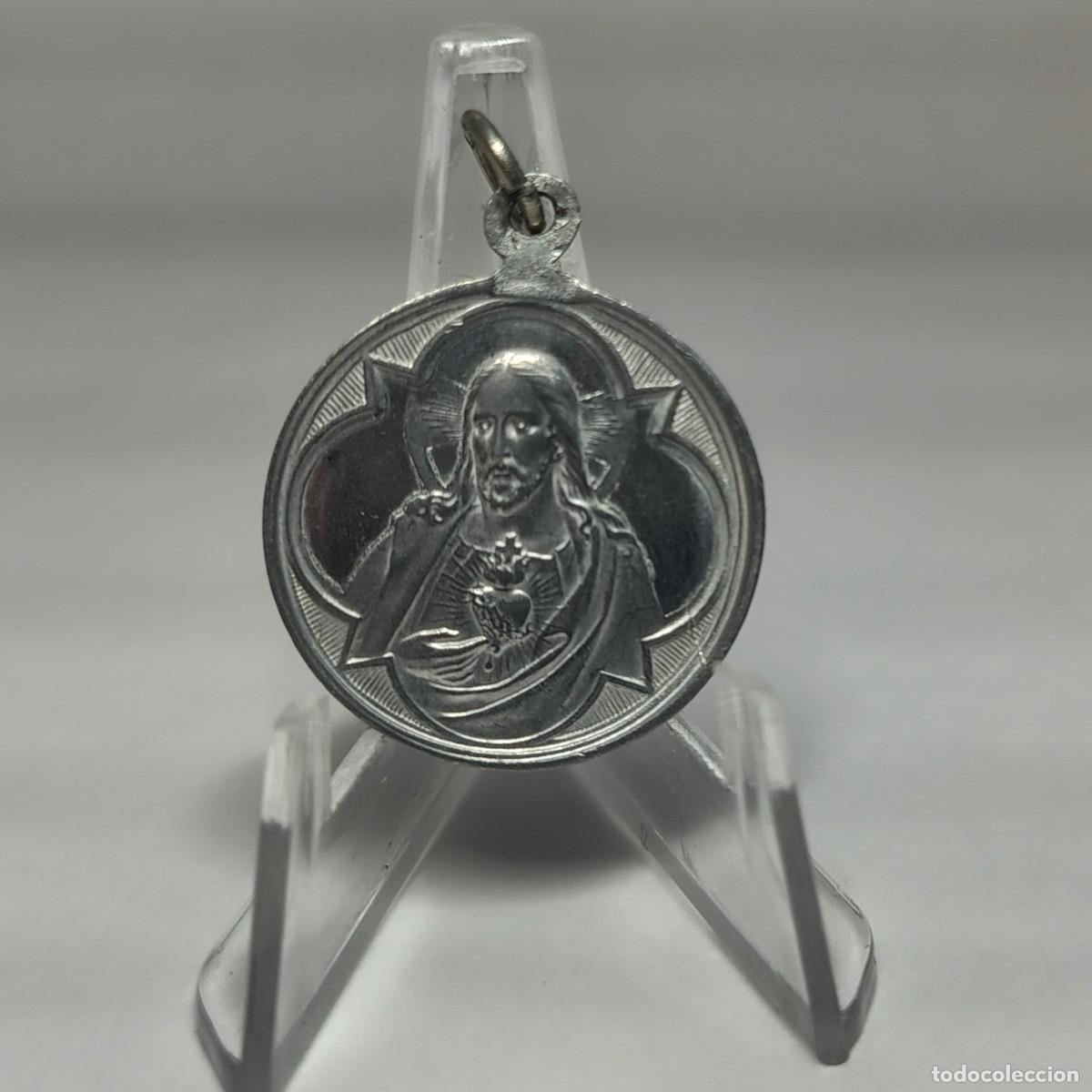 Antig&uuml;edades: Medalla religiosa / Colgante: SAGRADO CORAZ&Oacute;N DE JESUS y VIRGEN. M363