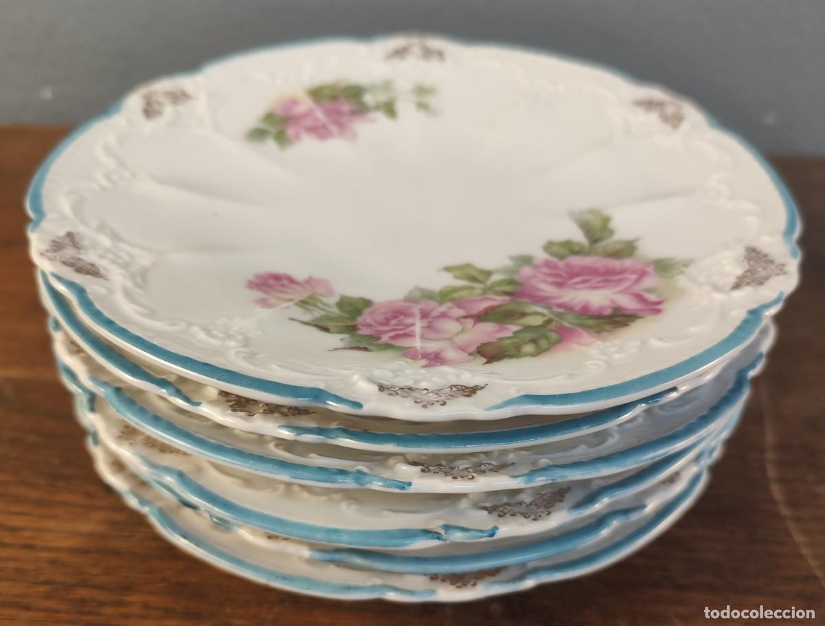 Antig&uuml;edades: Juego de 6 platos de porcelana Weimar Germany, ca. 1950&ndash;1975