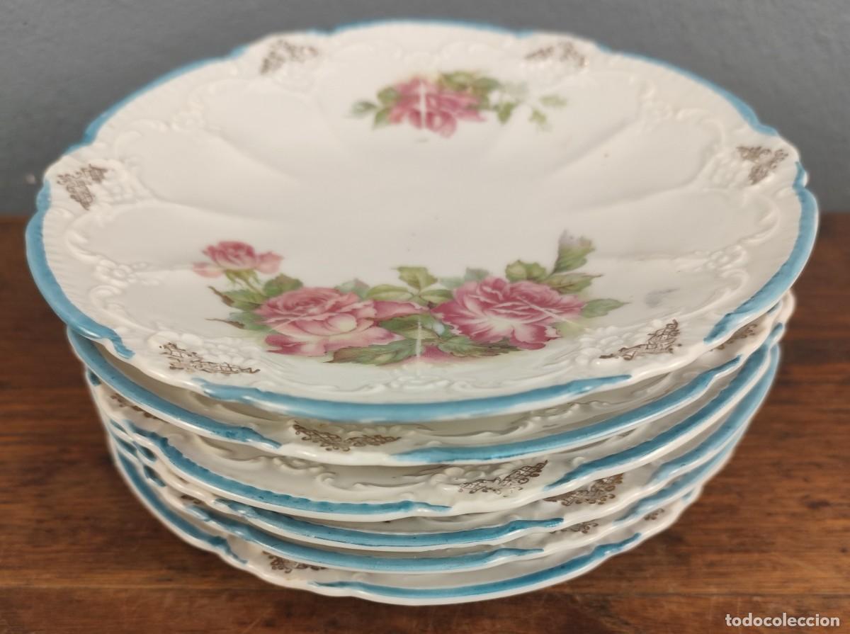 Antig&uuml;edades: Juego de 6 platos de porcelana Weimar Germany, ca. 1950&ndash;1975