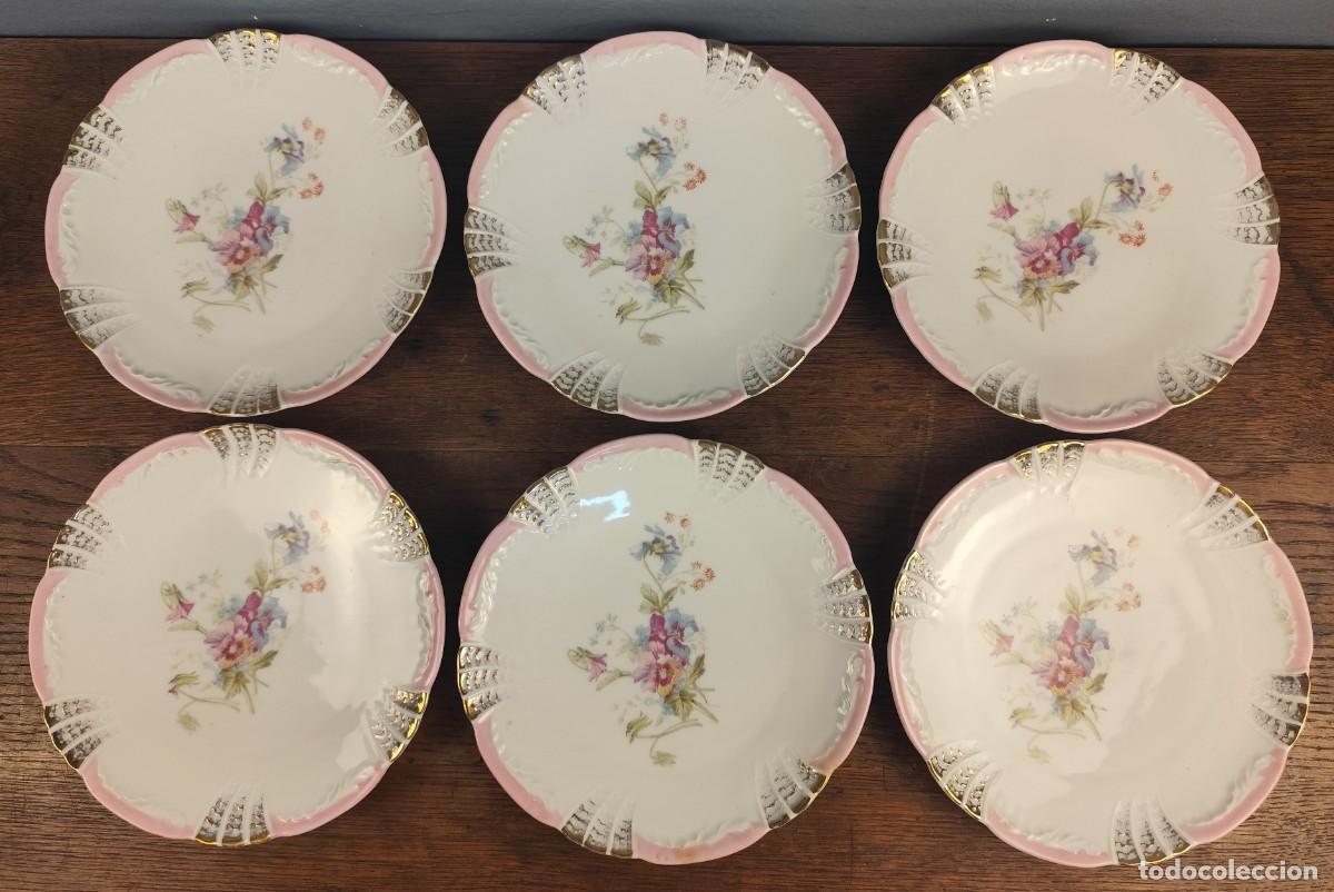 Antig&uuml;edades: Juego de 6 platos de porcelana Weimar Germany, ca. 1950&ndash;1975