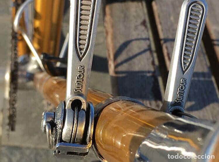 Antig&uuml;edades: Bicicleta Alan 56 cm Aluminio Oro - Foto 3