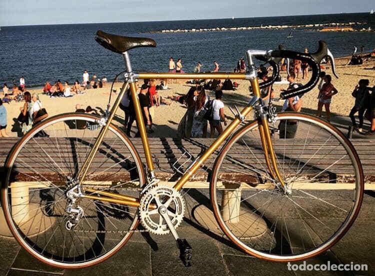 Antig&uuml;edades: Bicicleta Alan 56 cm Aluminio Oro