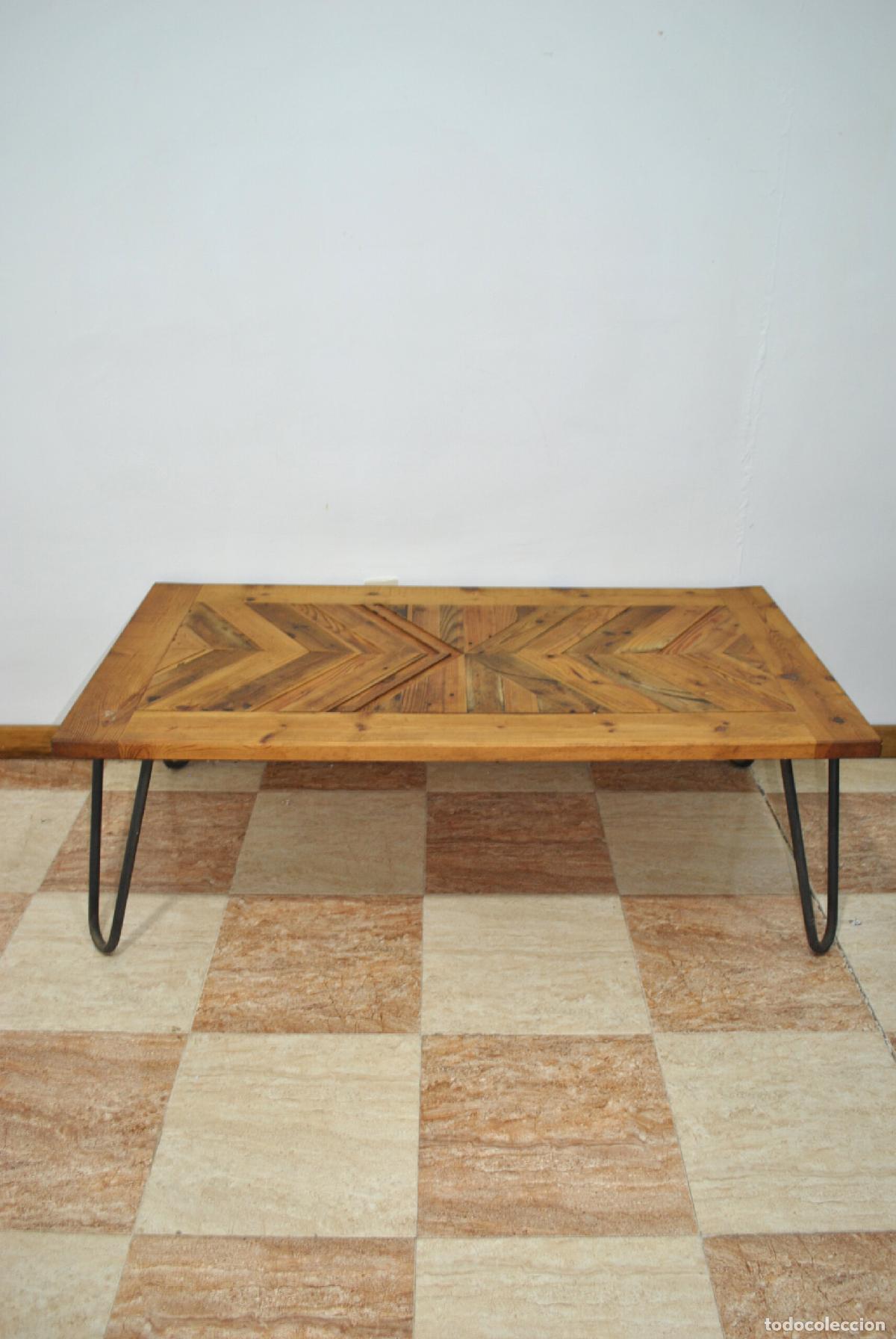 Antig&uuml;edades: Mesa de centro madera estilo industrial