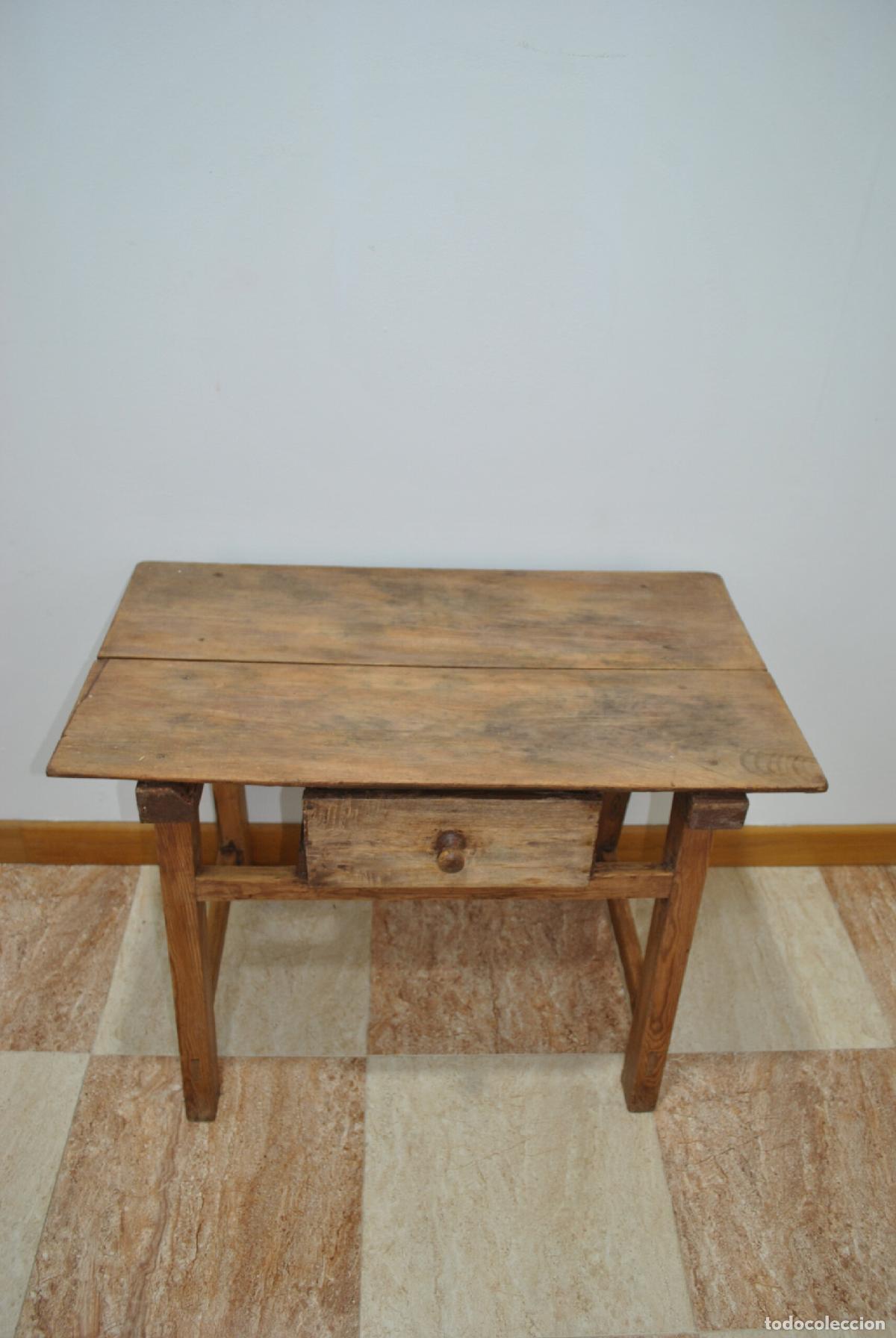 Antig&uuml;edades: Mesa tocinera antigua con caj&oacute;n - Foto 2