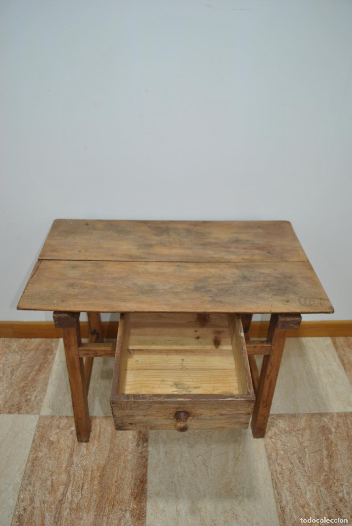 Antig&uuml;edades: Mesa tocinera antigua con caj&oacute;n - Foto 3