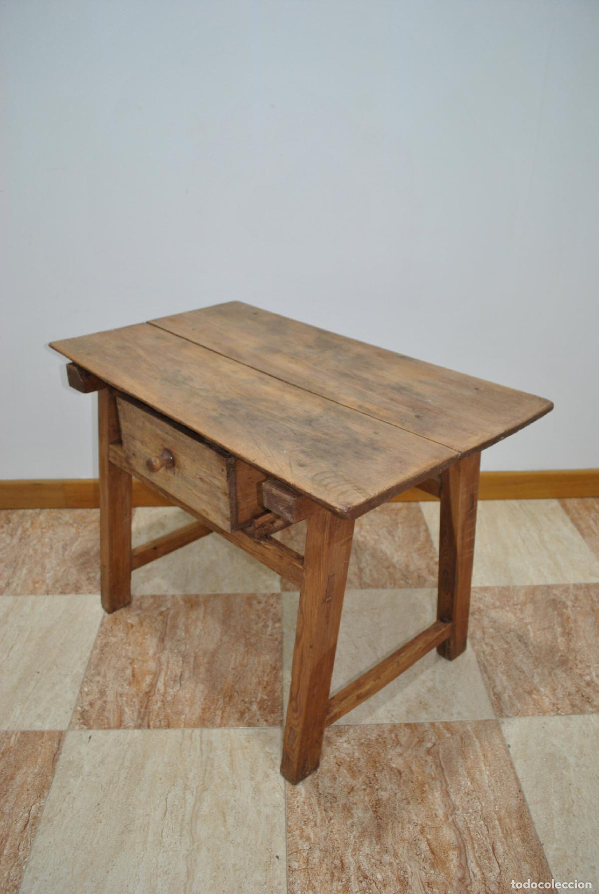 Antig&uuml;edades: Mesa tocinera antigua con caj&oacute;n - Foto 4