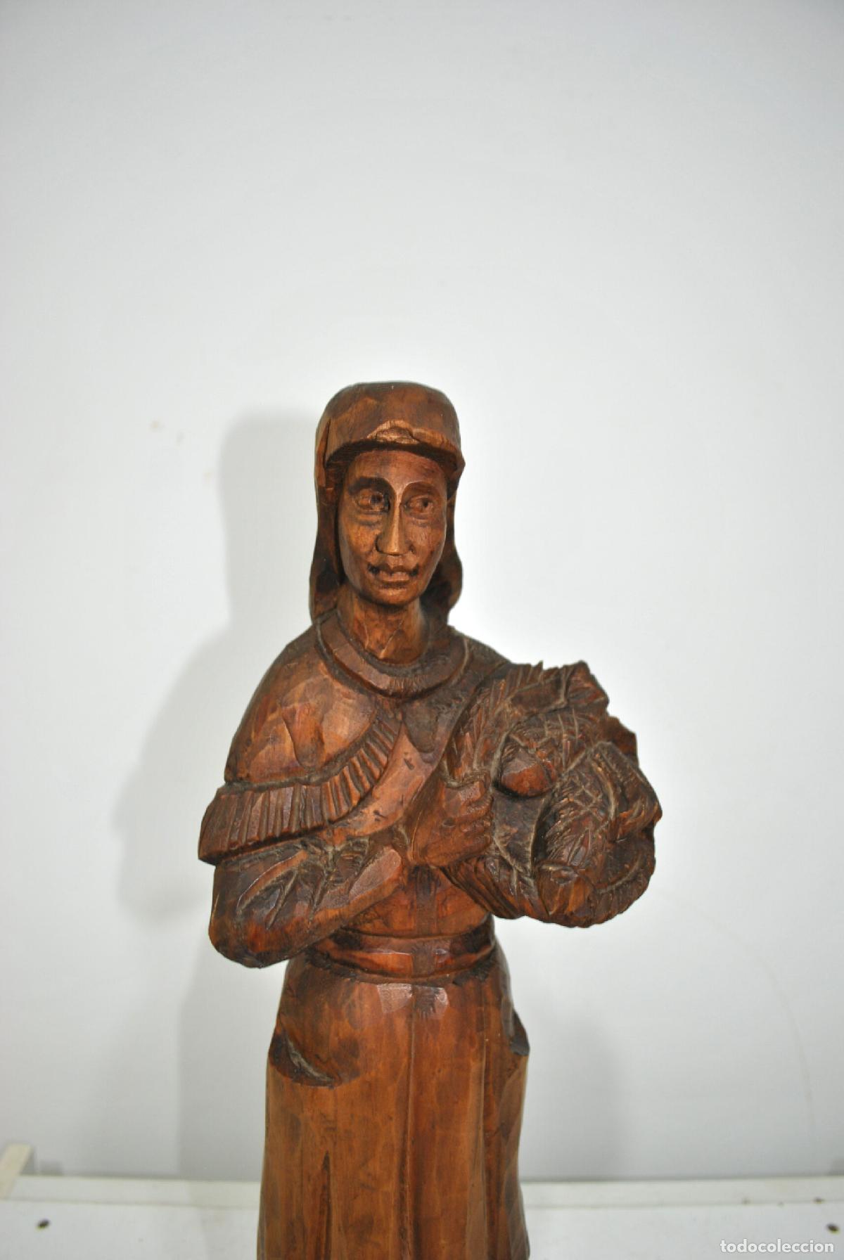 Antig&uuml;edades: Figura madera tallada campesina - Foto 3