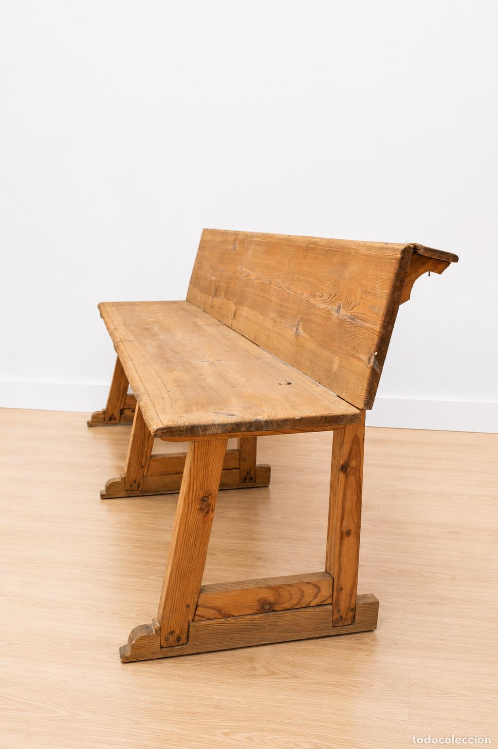 Antig&uuml;edades: Bancos antiguos madera pino - Foto 4