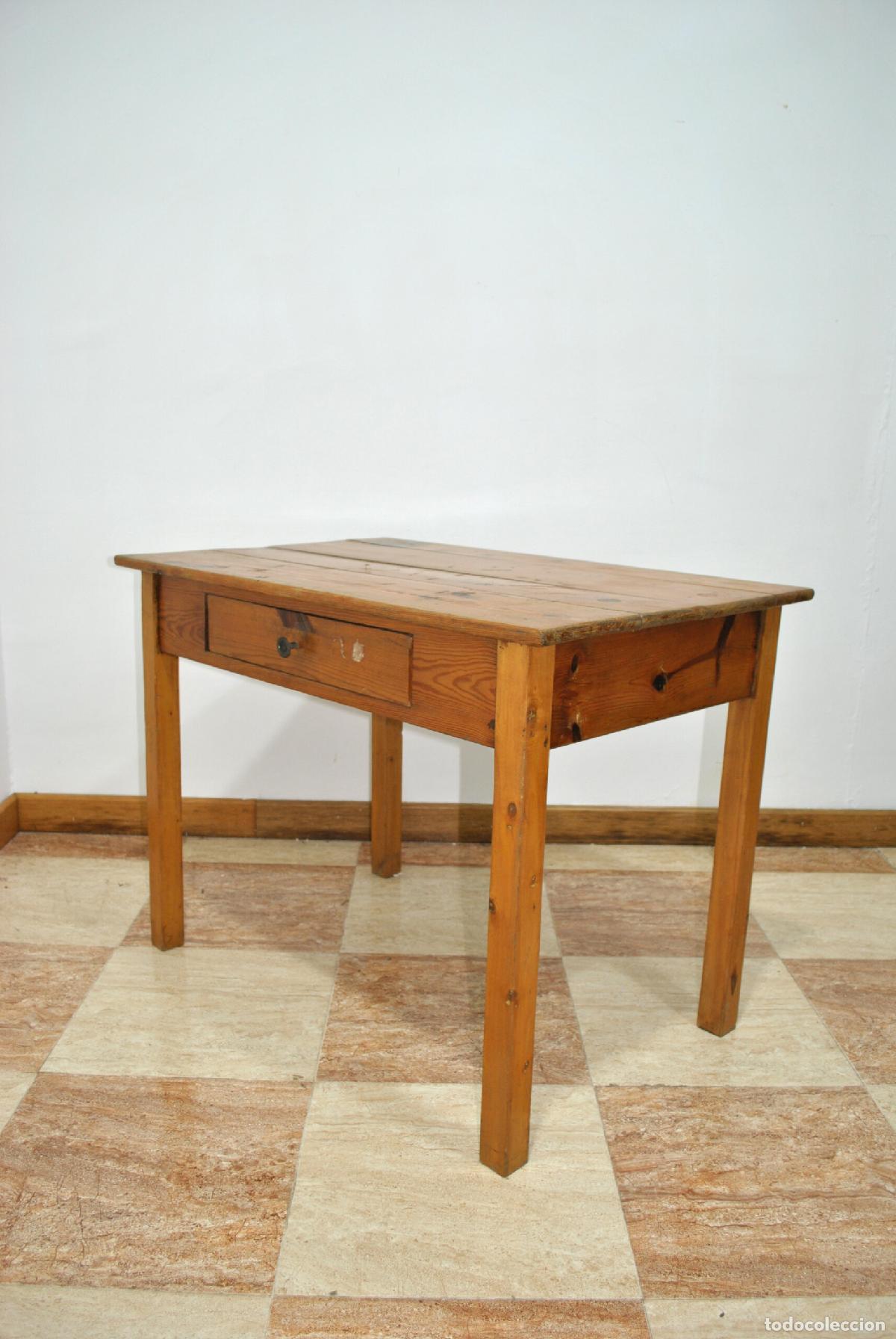 Antig&uuml;edades: Mesa antigua r&uacute;stica madera de pino - Foto 3