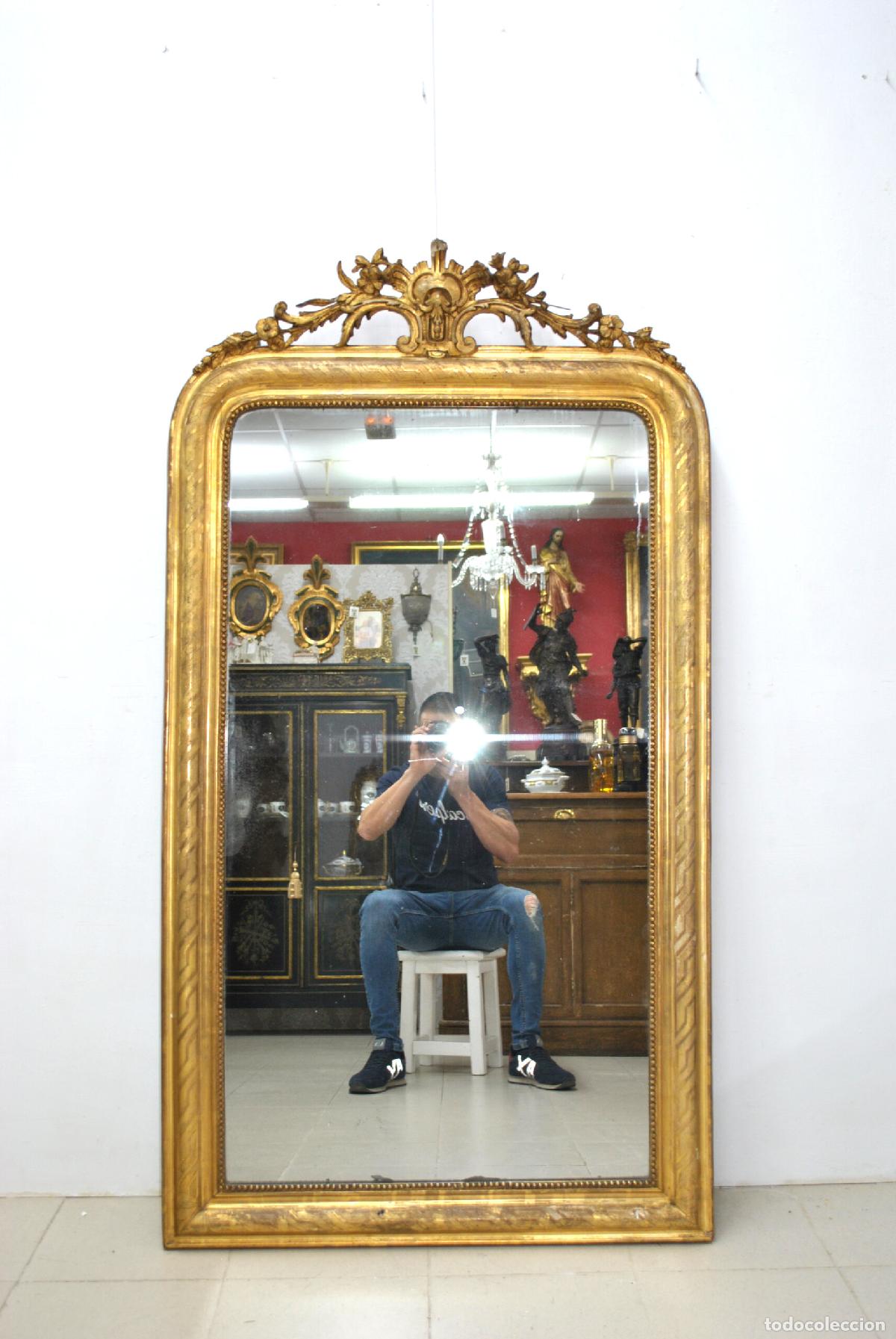 Antig&uuml;edades: Gran espejo Isabelino tallado - Foto 2