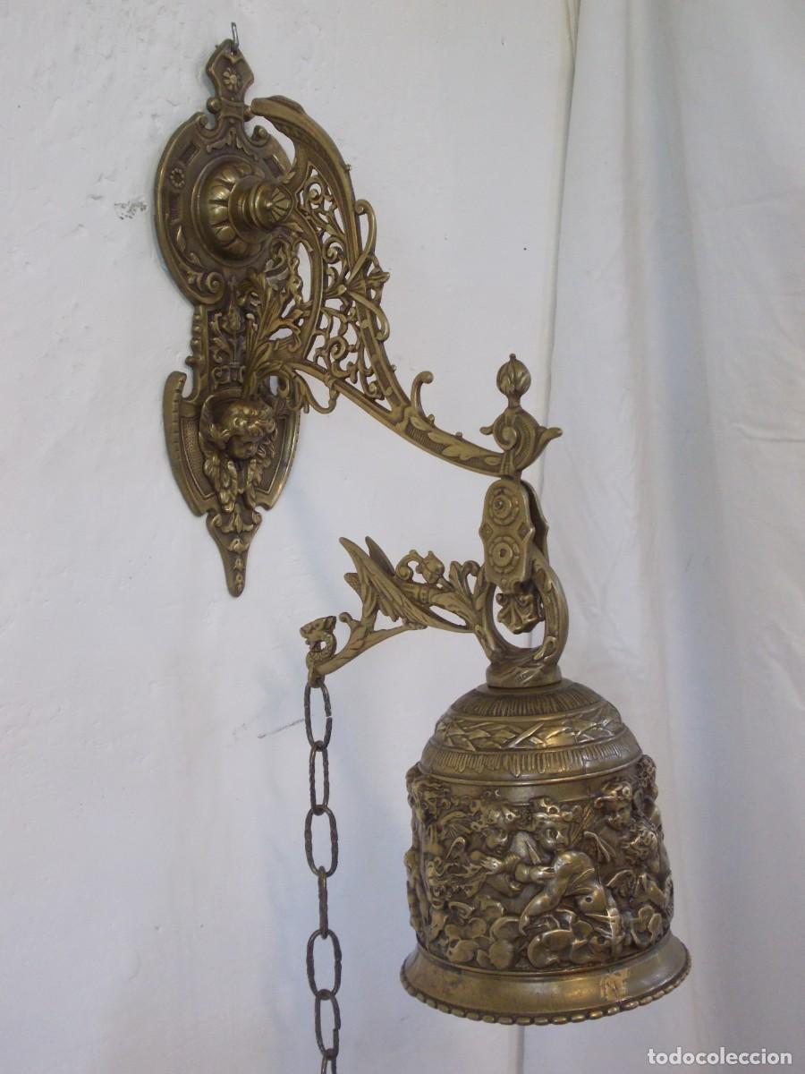 Antig&uuml;edades: PRECIOSA CAMPANA LITURGICA DE BRONCE DE CONVENTO O SACRISTIA ANGELES