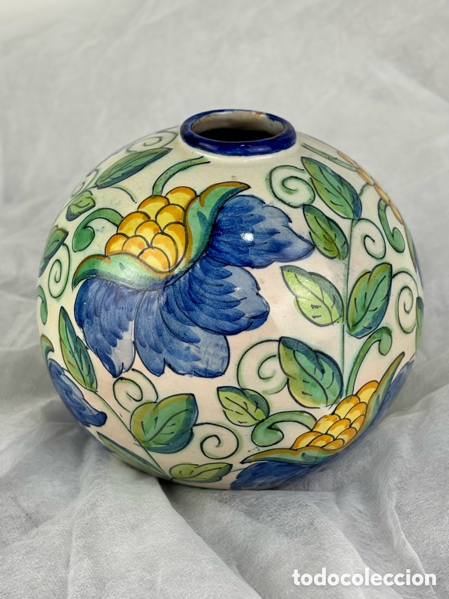 Antig&uuml;edades: INTERESANTE JARR&Oacute;N DE MANISES - PORCELANA, MOTIVOS FLORALES
