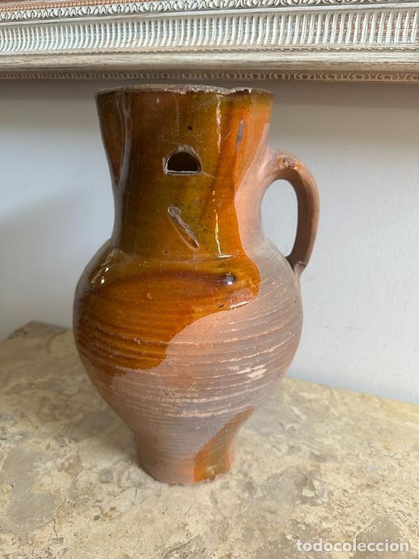Antiques: ANTIGUA JARRA MEDIDA PARA VINO DE BARRO
