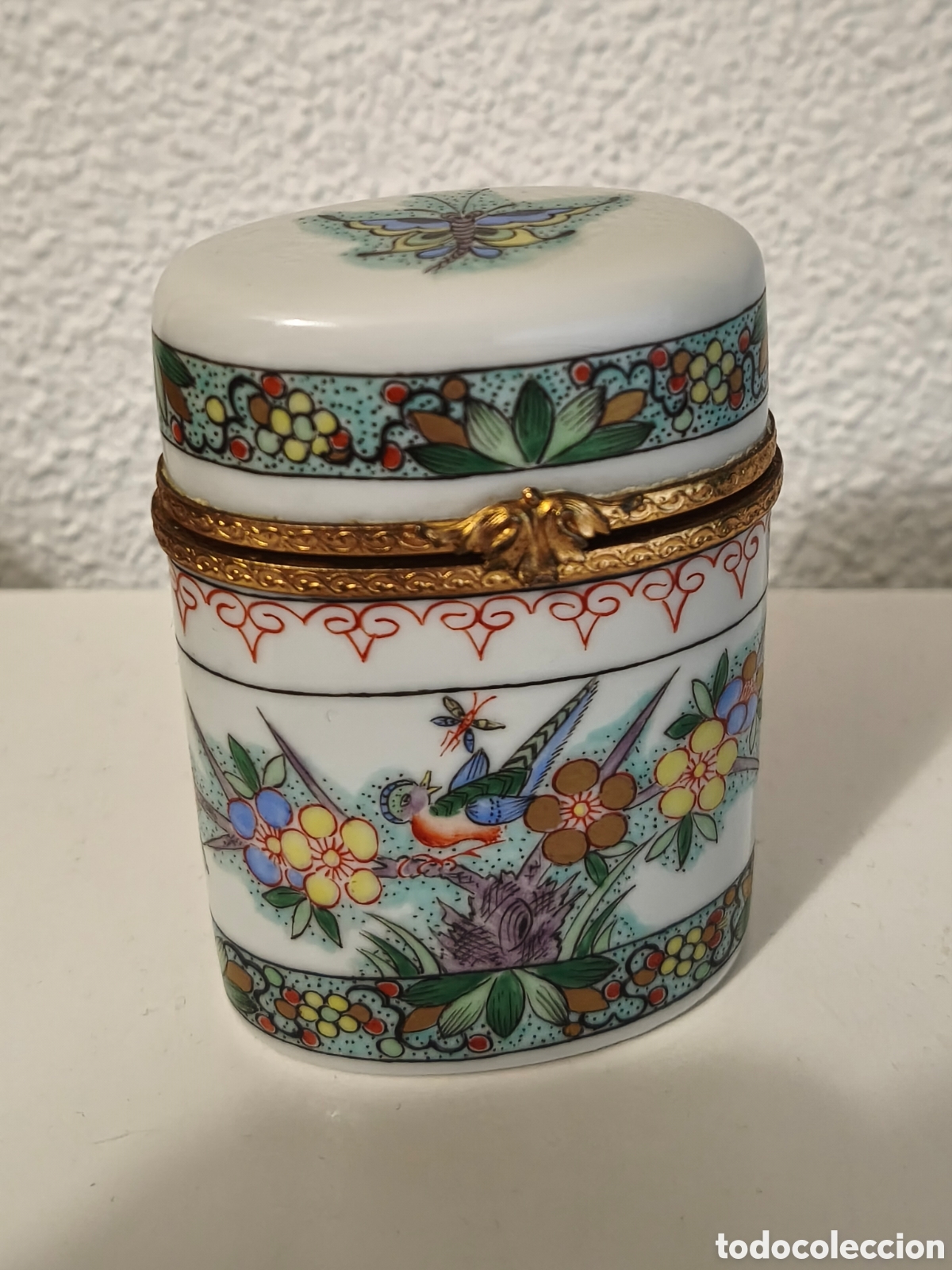 Antig&uuml;edades: CAJA DE RECUERDOS CERAMICA LIMOGES FRANCIA