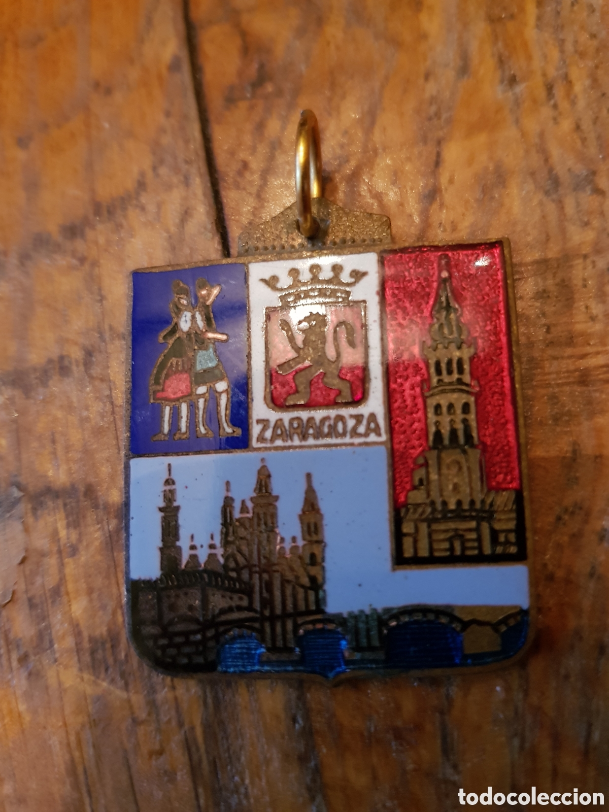 Antig&uuml;edades: ANTIGUA MEDALLA ESMALTADA DE ZARAGOZA