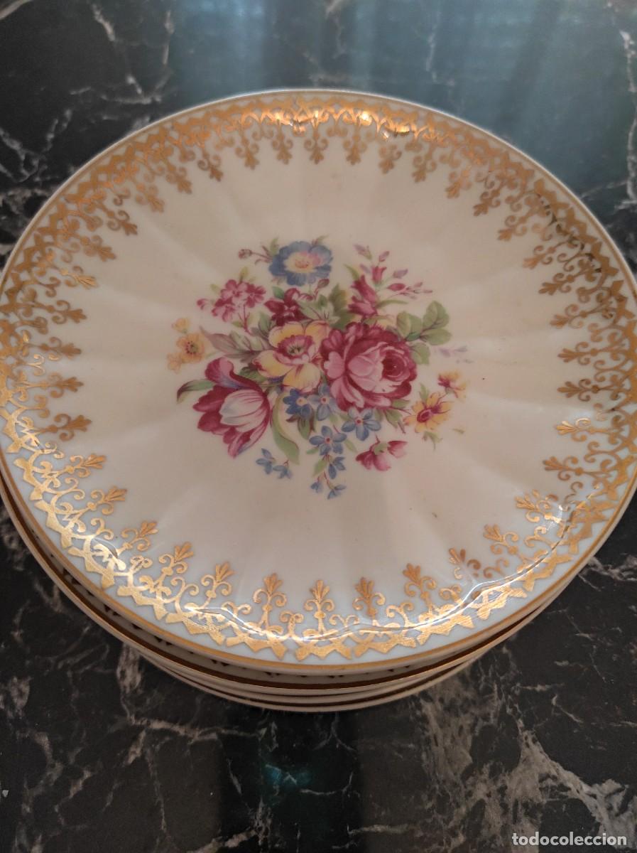 Antig&uuml;edades: Conjunto de 6 platos vintage de porcelana