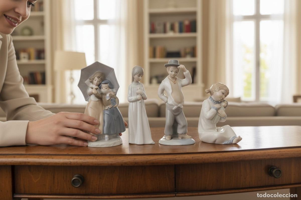 Antig&uuml;edades: lote figuras porcelana Zaphir primera etapa Lladr&oacute;, a&ntilde;os 60, perfectas
