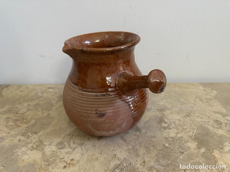 Antig&uuml;edades: ANTIGUA CHOCOLATERA DE BARRO CON ESMALTE - Foto 3