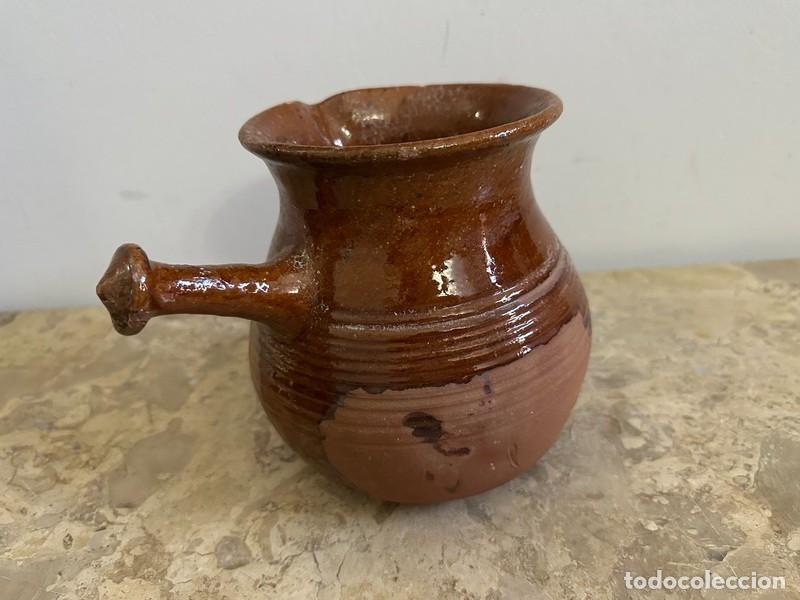 Antig&uuml;edades: ANTIGUA CHOCOLATERA DE BARRO CON ESMALTE - Foto 4
