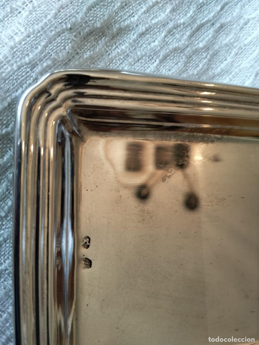 Antig&uuml;edades: BANDEJA PLATA DE LEY RECTANGULAR 14X8 CM APROX - Foto 2