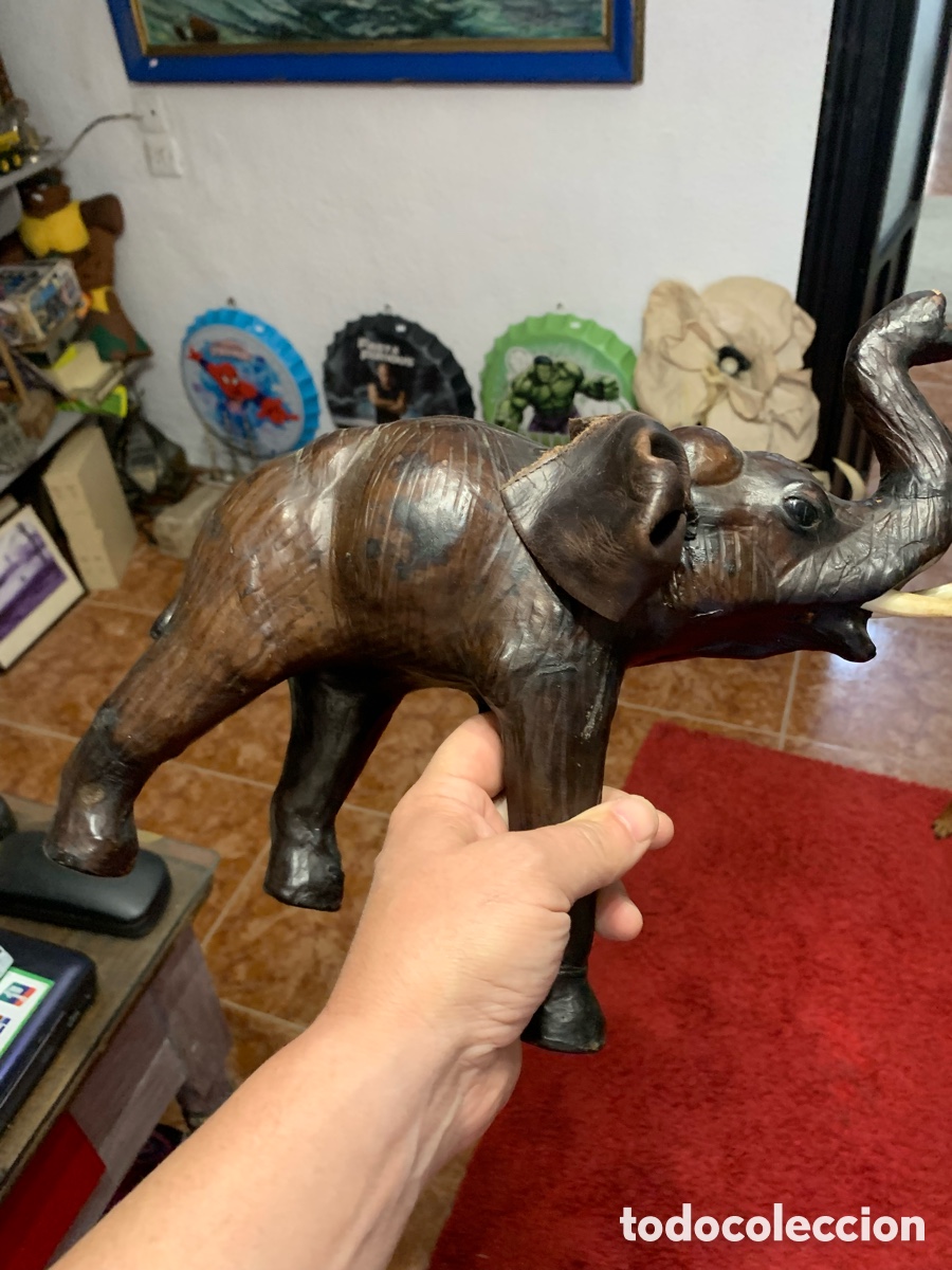 Antig&uuml;edades: Elegante de cuero trompa arriba