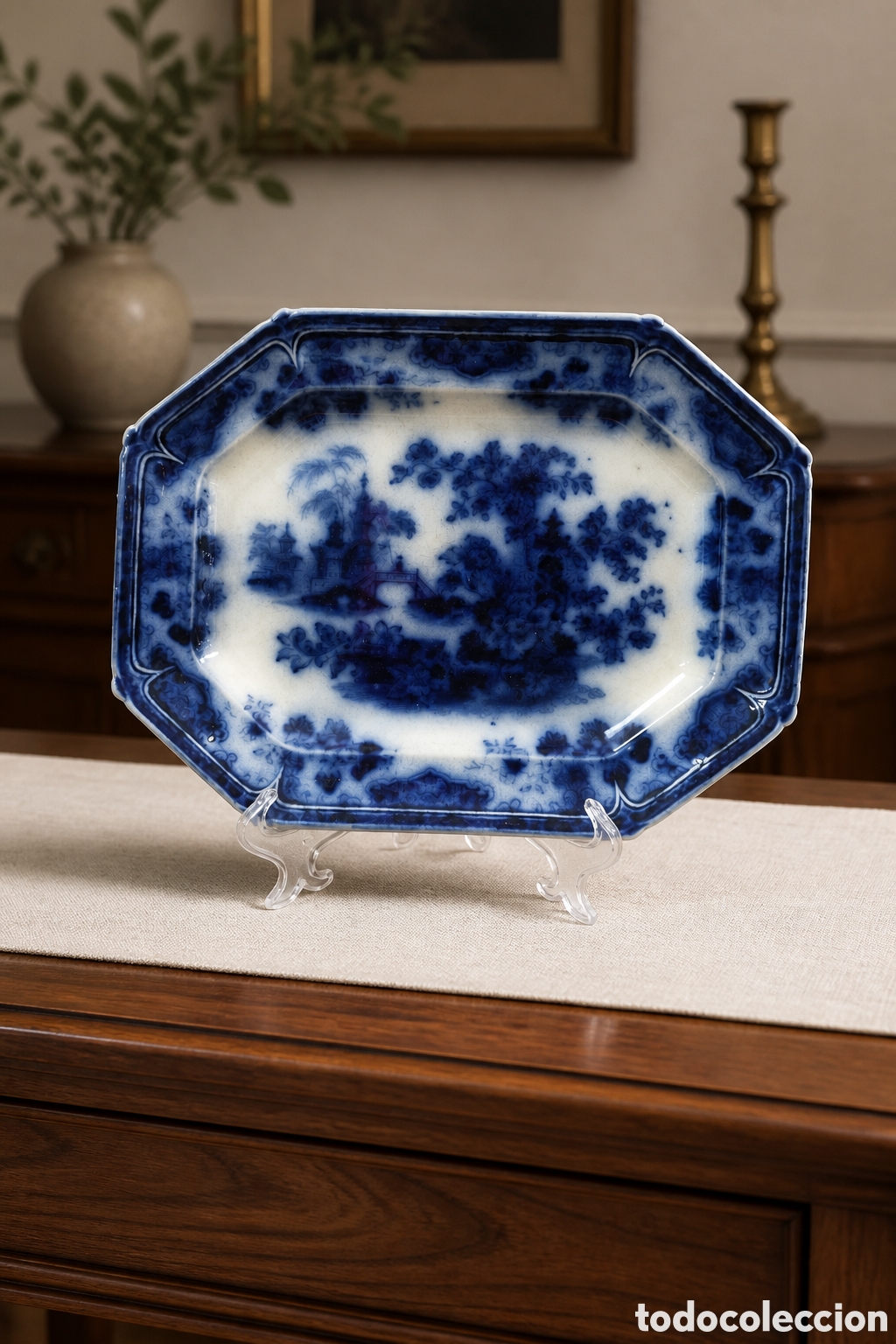Antig&uuml;edades: Antigua bandeja cer&aacute;mica Imperial Ironstone China fabricada por Sam Alcock & Co.I