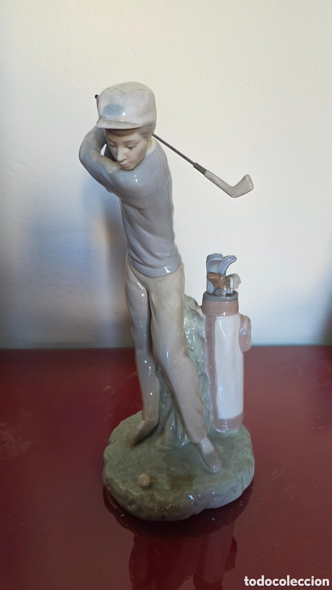 Antig&uuml;edades: Figura jugador golf porcelana Lladr&oacute;