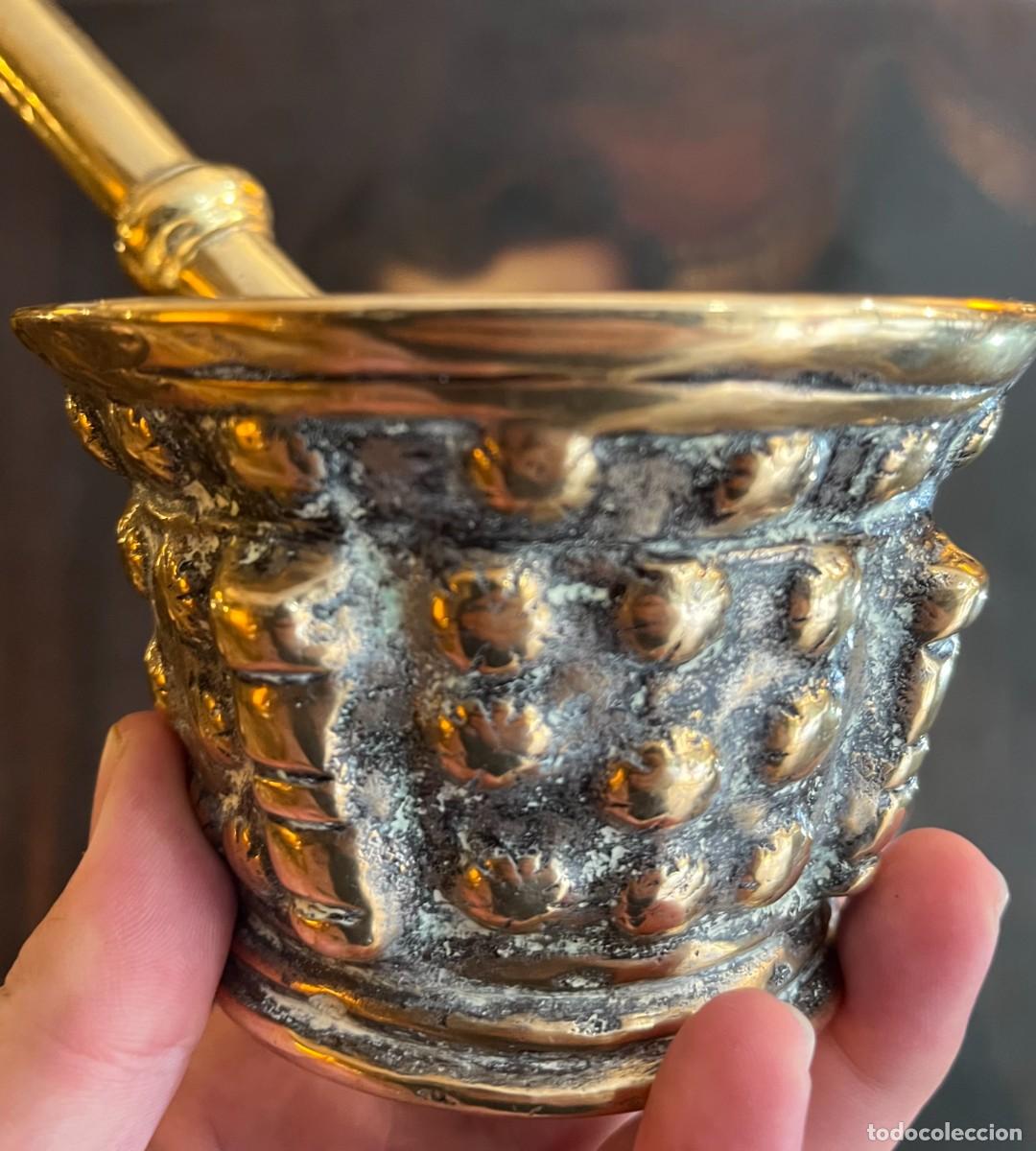 Antig&uuml;edades: ALMIREZ ANTIGUO BRONCE SIGLO XVI XVII MORTERO ESPA&Ntilde;OL MANO ORIGINAL