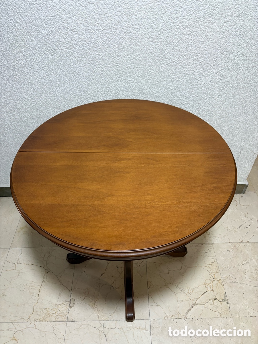 Antig&uuml;edades: Mesa extensible madera de nogal. Pata central. ASM - Foto 2