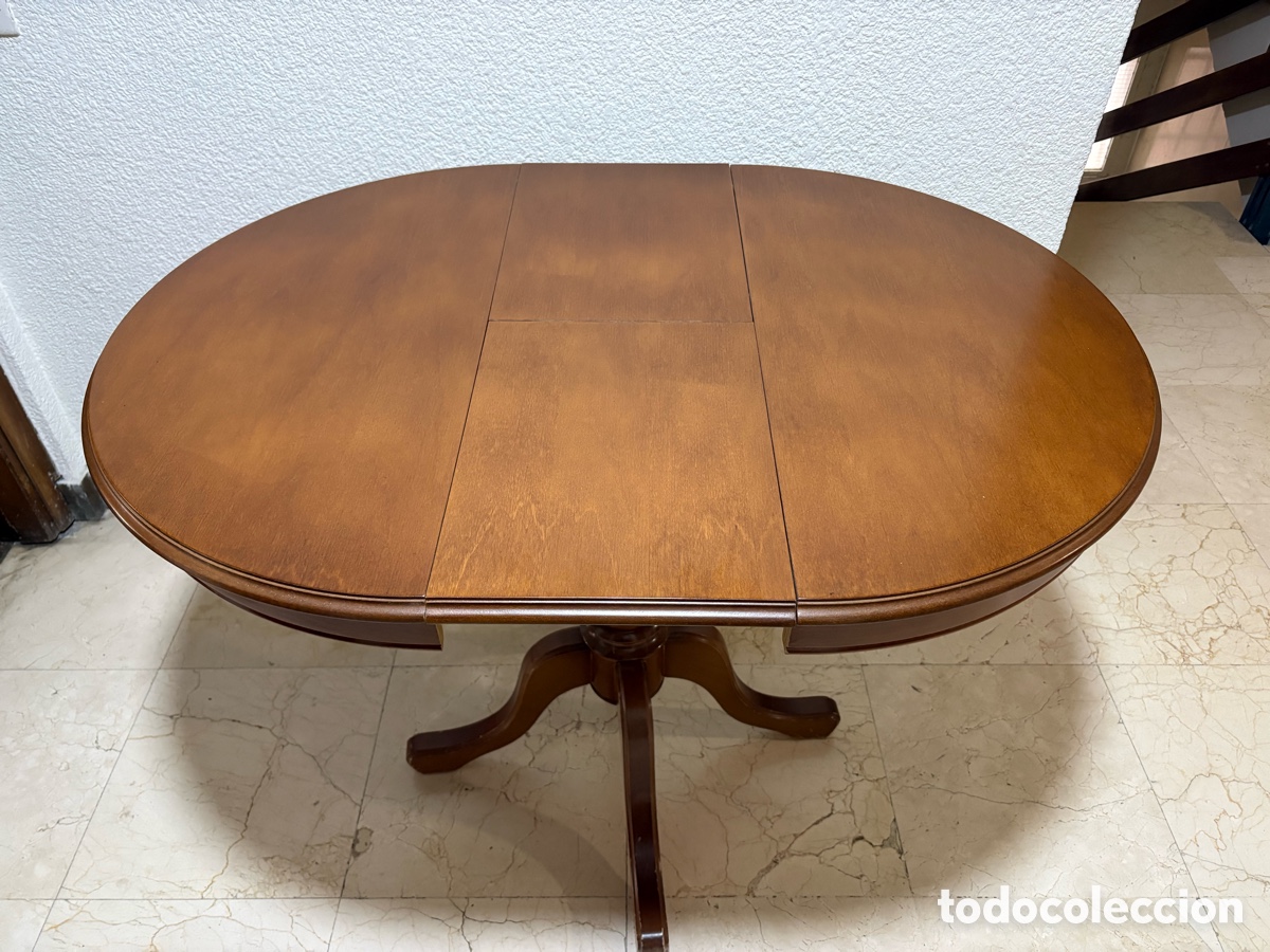 Antig&uuml;edades: Mesa extensible madera de nogal. Pata central. ASM - Foto 5