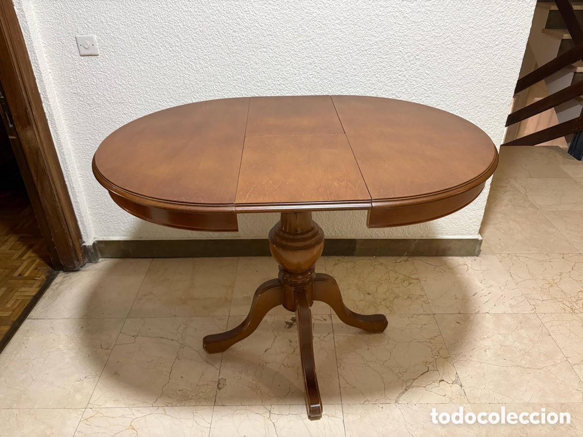 Antig&uuml;edades: Mesa extensible madera de nogal. Pata central. ASM - Foto 8