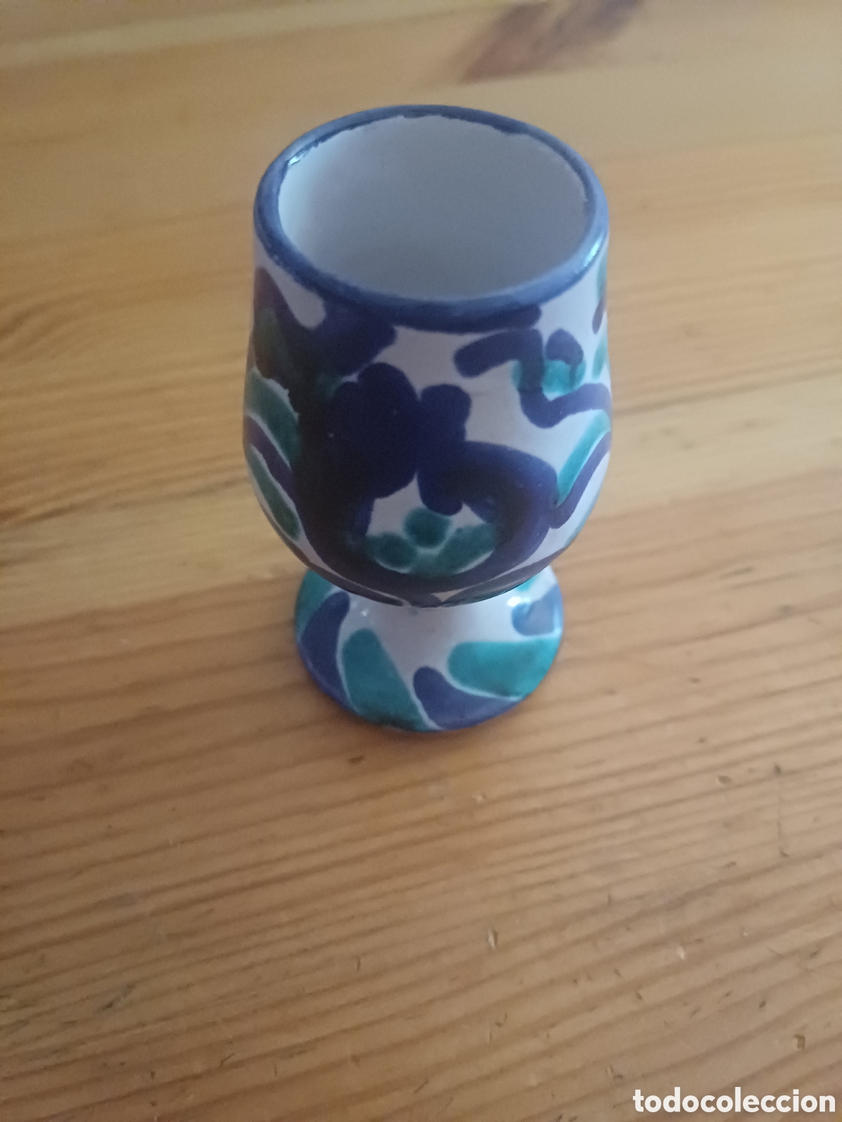 Antig&uuml;edades: Antigua copa ceramica granadina estilo Fajalauza Granada copita