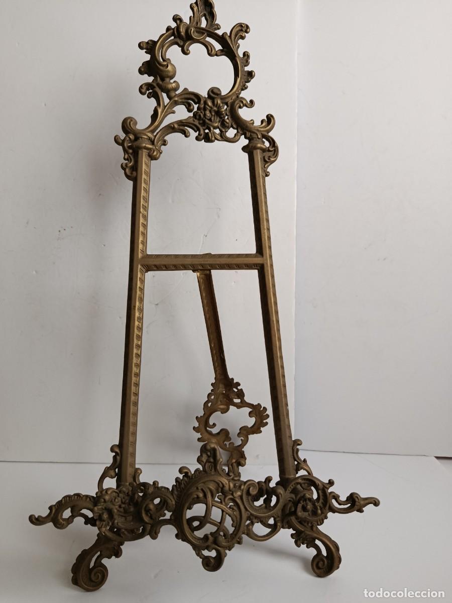 Antig&uuml;edades: ATRIL O CABALLETE ANTIGUO DE BRONCE PARA CHIMENEA